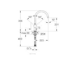 Produktbild för Grohe Minta köksblandare med C-pip (Öppnad)