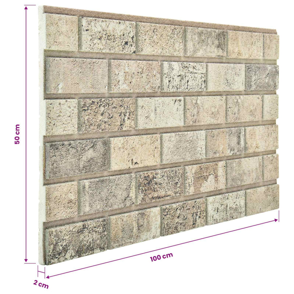 Produktbild för Väggpaneler 10 pcs Sand 100 x 50 cm EPS Skum