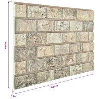 Produktbild för Väggpaneler 10 pcs Sand 100 x 50 cm EPS Skum