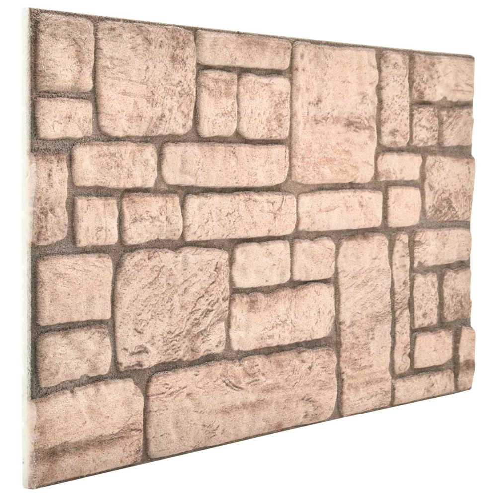 Produktbild för Väggpaneler 10 pcs Beige 100 x 50 cm EPS Skum