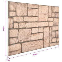 Produktbild för Väggpaneler 10 pcs Beige 100 x 50 cm EPS Skum
