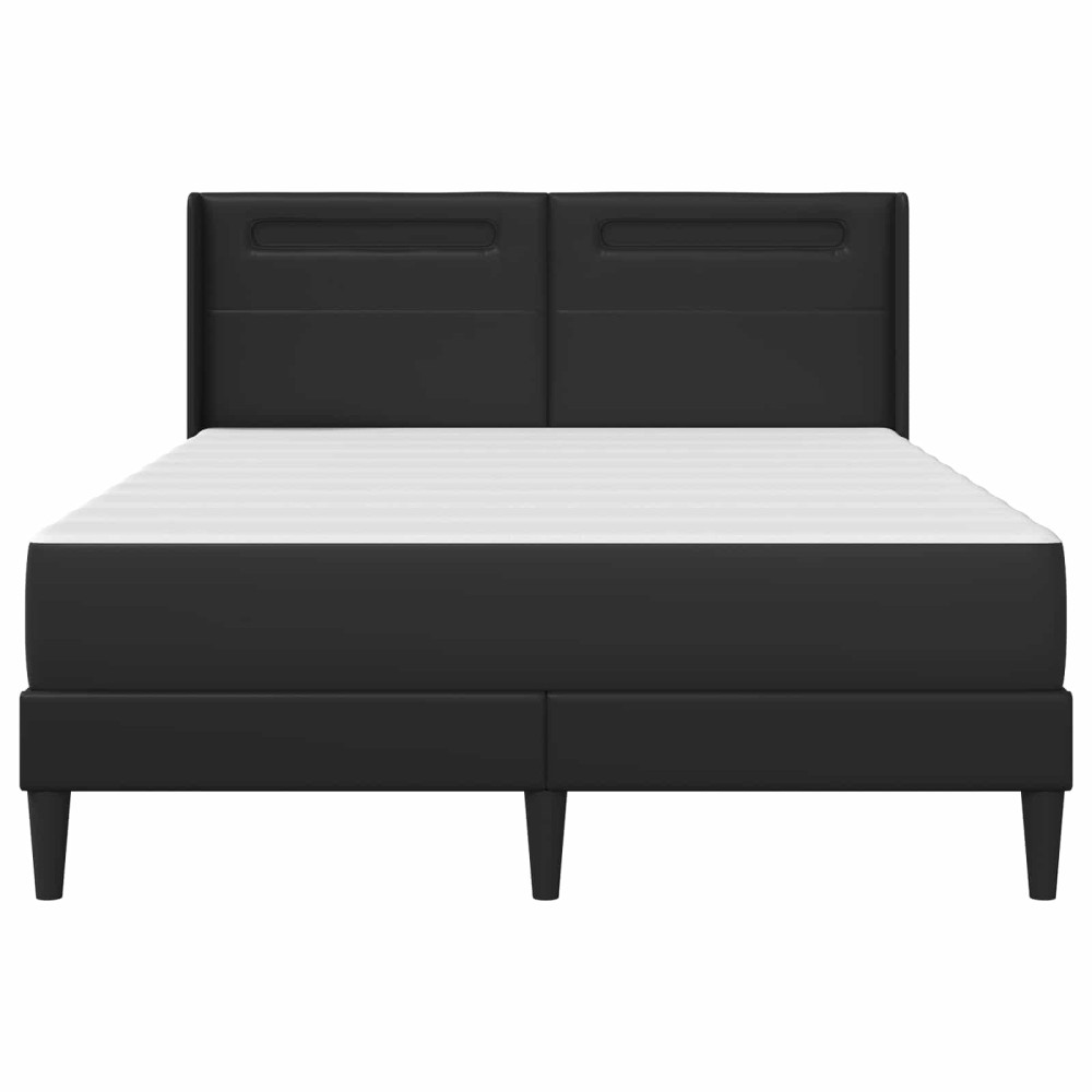 Produktbild för Sängram med madrass Svart 120 x 190 cm Konstläder
