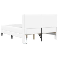Produktbild för Sängram med madrass Vit 120 x 190 cm Konstläder