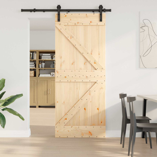 vidaXL Skjutdörr NARVIK Naturlig och svart 85 x 210 cm (152,5 cm)