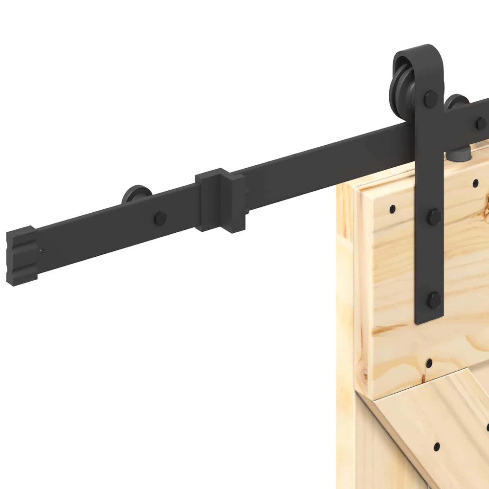 Produktbild för Skjutdörr NARVIK Naturlig och svart 70 x 210 cm (213,5 cm)