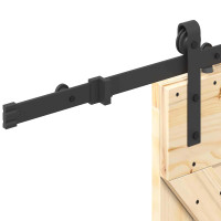 Produktbild för Skjutdörr NARVIK Naturlig och svart 70 x 210 cm (213,5 cm)