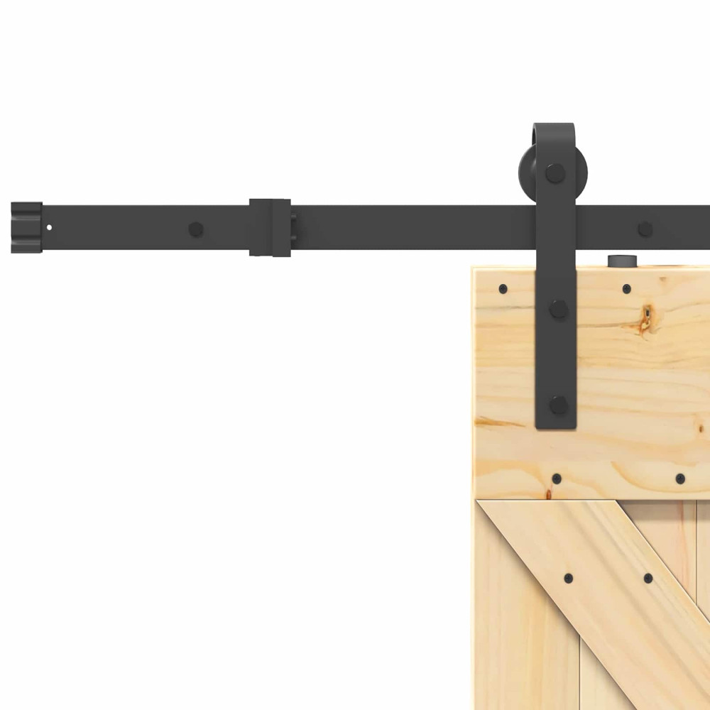 Produktbild för Skjutdörr NARVIK Naturlig och svart 85 x 210 cm (213,5 cm)