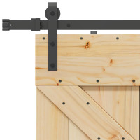 Produktbild för Skjutdörr NARVIK Naturlig och svart 90 x 210 cm (213,5 cm)