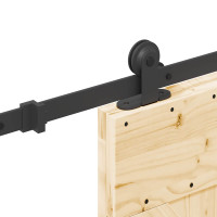 Produktbild för Skjutdörr NARVIK Naturlig och svart 70 x 210 cm (213,5 cm)