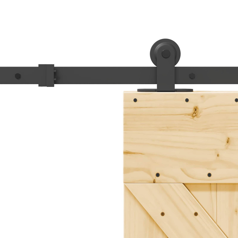Produktbild för Skjutdörr NARVIK Naturlig och svart 85 x 210 cm (213,5 cm)