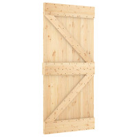 Produktbild för Skjutdörr NARVIK Naturlig och svart 95 x 210 cm (213,5 cm)