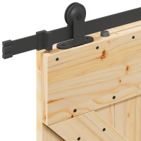 Produktbild för Skjutdörr NARVIK Naturlig och svart 80 x 210 cm (213,5 cm)