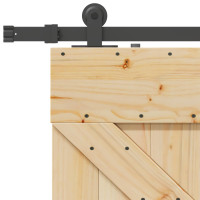 Produktbild för Skjutdörr NARVIK Naturlig och svart 100 x 210 cm (213,5 cm)