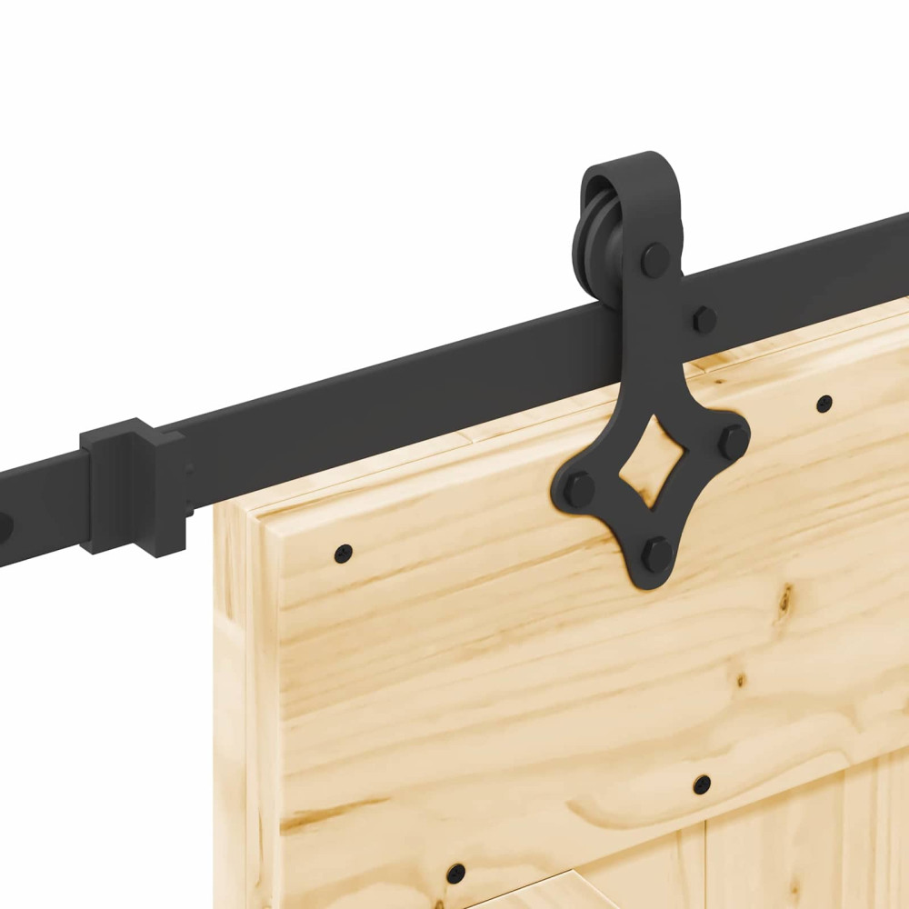 Produktbild för Skjutdörr NARVIK Naturlig och svart 70 x 210 cm (213,5 cm)