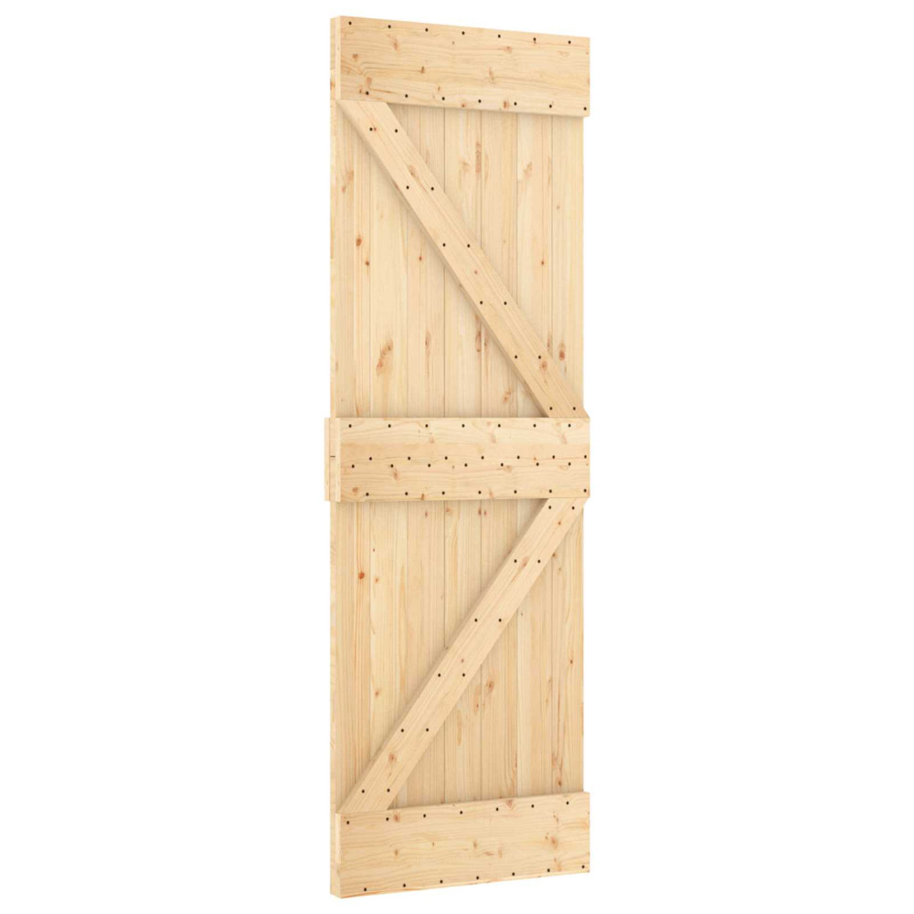 Produktbild för Skjutdörr NARVIK Naturlig och svart 70 x 210 cm (152,5 cm)