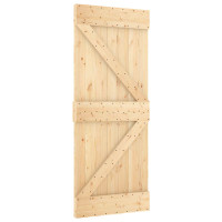 Produktbild för Skjutdörr NARVIK Naturlig och svart 85 x 210 cm (213,5 cm)