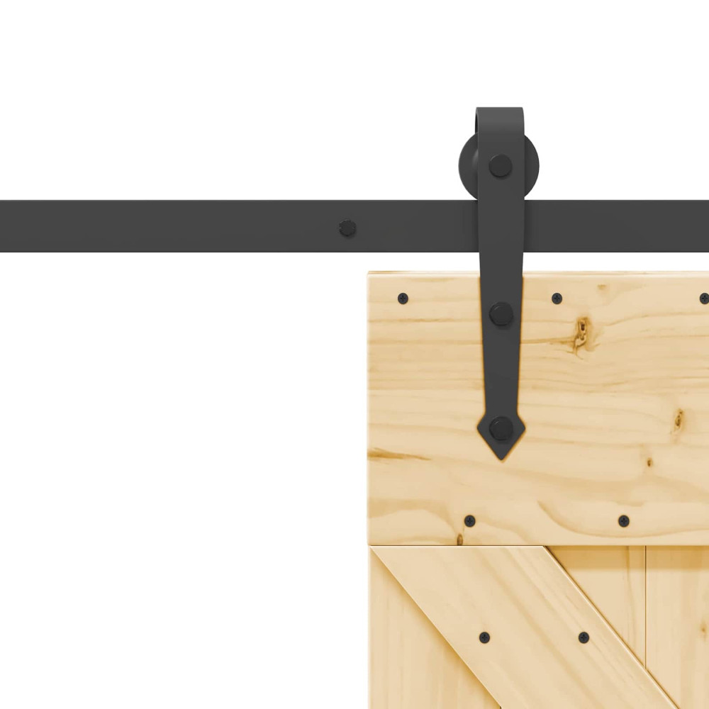 Produktbild för Skjutdörr NARVIK Naturlig och svart 85 x 210 cm (213,5 cm)