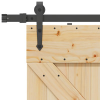 Produktbild för Skjutdörr NARVIK Naturlig och svart 80 x 210 cm (213,5 cm)