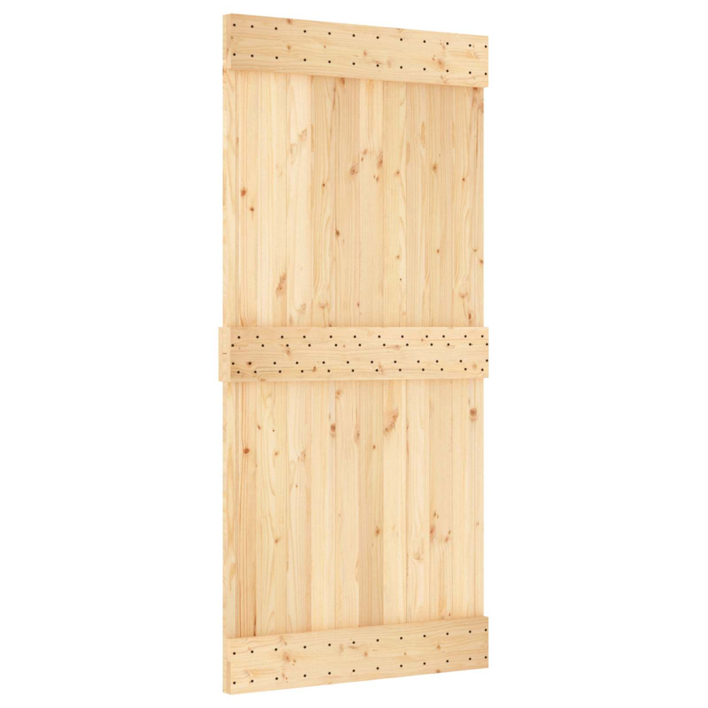 Produktbild för Skjutdörr NARVIK Naturlig och svart 95 x 210 cm (213,5 cm)