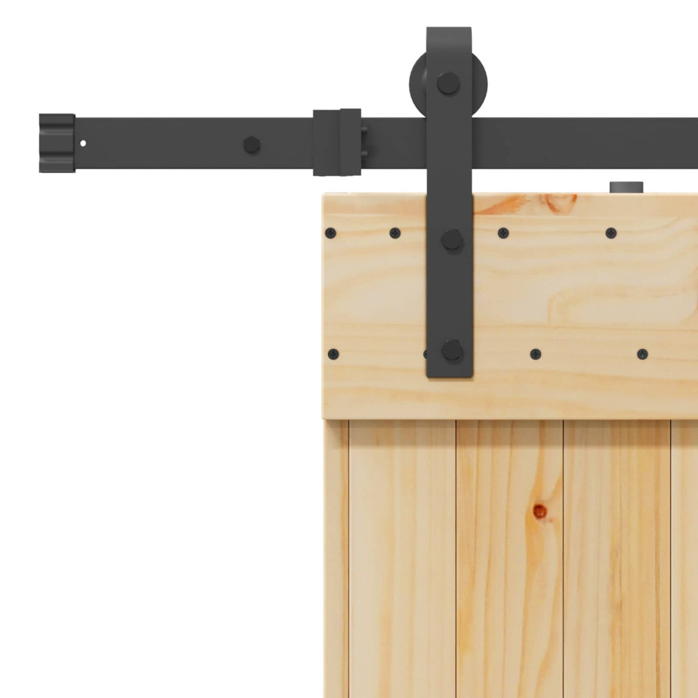 Produktbild för Skjutdörr NARVIK Naturlig och svart 95 x 210 cm (213,5 cm)