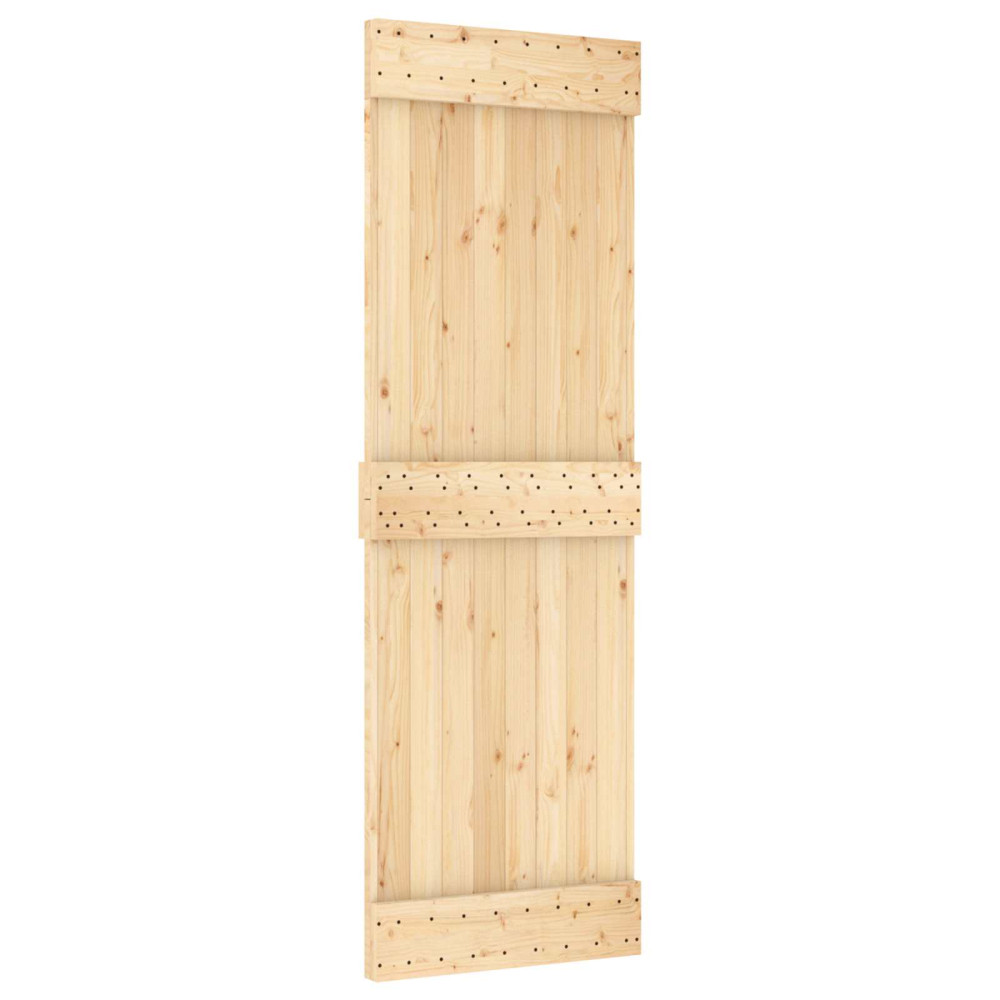 Produktbild för Skjutdörr NARVIK Naturlig och svart 70 x 210 cm (152,5 cm)