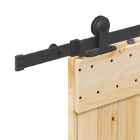 Produktbild för Skjutdörr NARVIK Naturlig och svart 70 x 210 cm (152,5 cm)