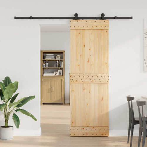 vidaXL Skjutdörr NARVIK Naturlig och svart 70 x 210 cm (213,5 cm)