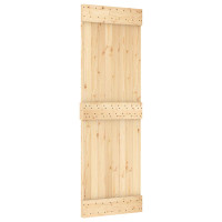 Produktbild för Skjutdörr NARVIK Naturlig och svart 70 x 210 cm (213,5 cm)