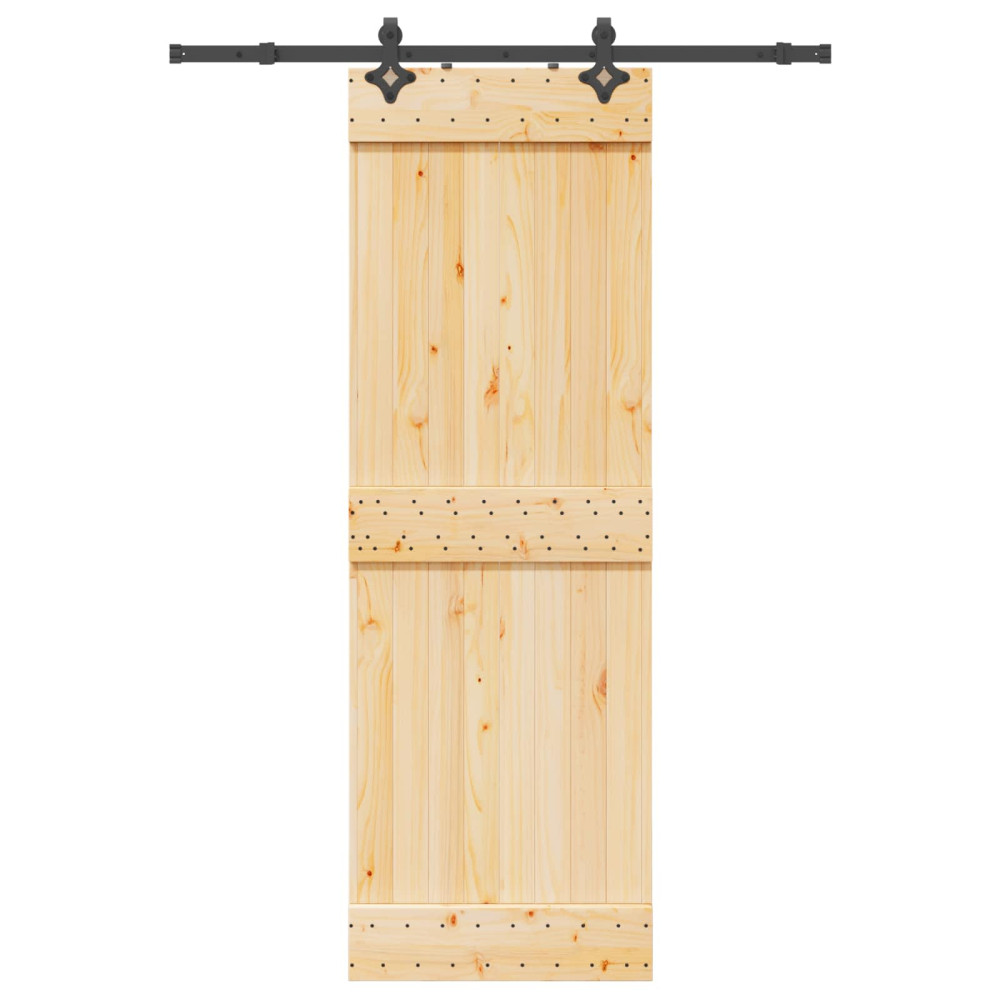 Produktbild för Skjutdörr NARVIK Naturlig och svart 70 x 210 cm (152,5 cm)