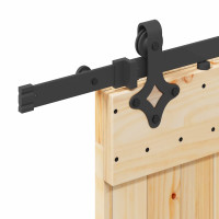 Produktbild för Skjutdörr NARVIK Naturlig och svart 80 x 210 cm (213,5 cm)