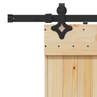Produktbild för Skjutdörr NARVIK Naturlig och svart 85 x 210 cm (213,5 cm)