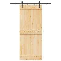 Produktbild för Skjutdörr NARVIK Naturlig och svart 85 x 210 cm (152,5 cm)
