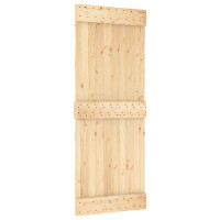 Produktbild för Skjutdörr NARVIK Naturlig och svart 80 x 210 cm (213,5 cm)