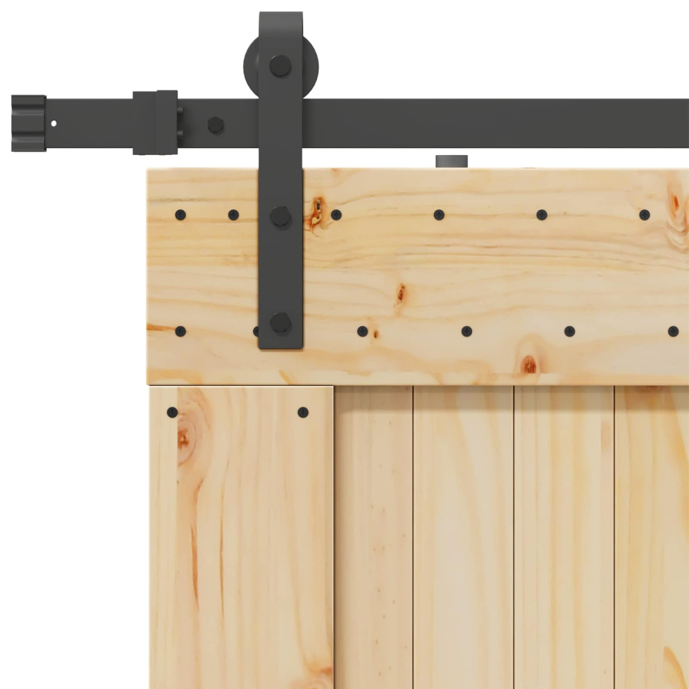 Produktbild för Skjutdörr NARVIK Naturlig och svart 70 x 210 cm (152,5 cm)