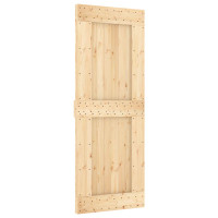 Produktbild för Skjutdörr NARVIK Naturlig och svart 80 x 210 cm (152,5 cm)