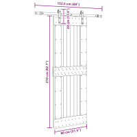 Produktbild för Skjutdörr NARVIK Naturlig och svart 80 x 210 cm (152,5 cm)