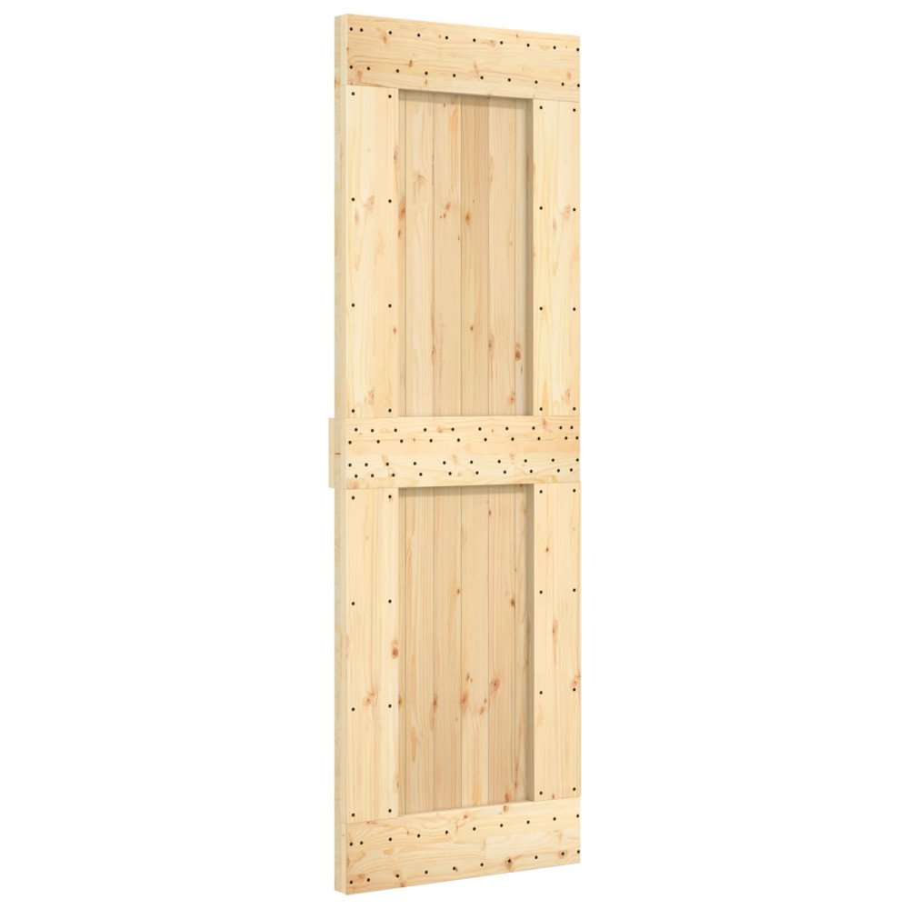 Produktbild för Skjutdörr NARVIK Naturlig och svart 70 x 210 cm (213,5 cm)