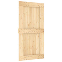 Produktbild för Skjutdörr NARVIK Naturlig och svart 100 x 210 cm (213,5 cm)