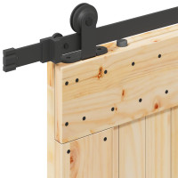 Produktbild för Skjutdörr NARVIK Naturlig och svart 70 x 210 cm (152,5 cm)