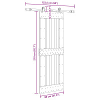 Produktbild för Skjutdörr NARVIK Naturlig och svart 80 x 210 cm (152,5 cm)
