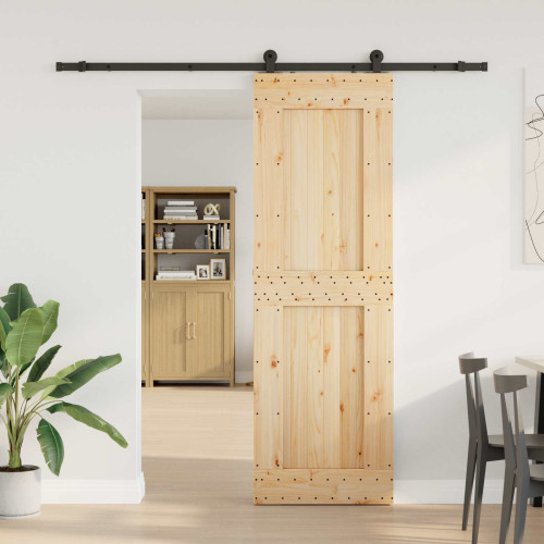 vidaXL Skjutdörr NARVIK Naturlig och svart 70 x 210 cm (213,5 cm)