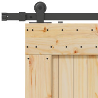 Produktbild för Skjutdörr NARVIK Naturlig och svart 90 x 210 cm (213,5 cm)
