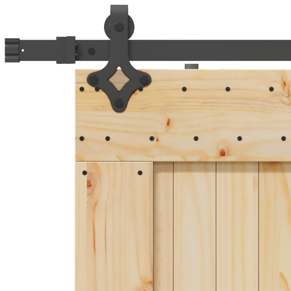 Produktbild för Skjutdörr NARVIK Naturlig och svart 80 x 210 cm (152,5 cm)