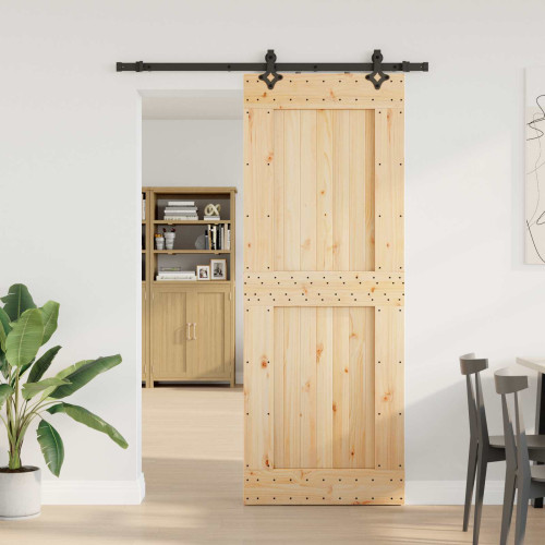 vidaXL Skjutdörr NARVIK Naturlig och svart 85 x 210 cm (152,5 cm)