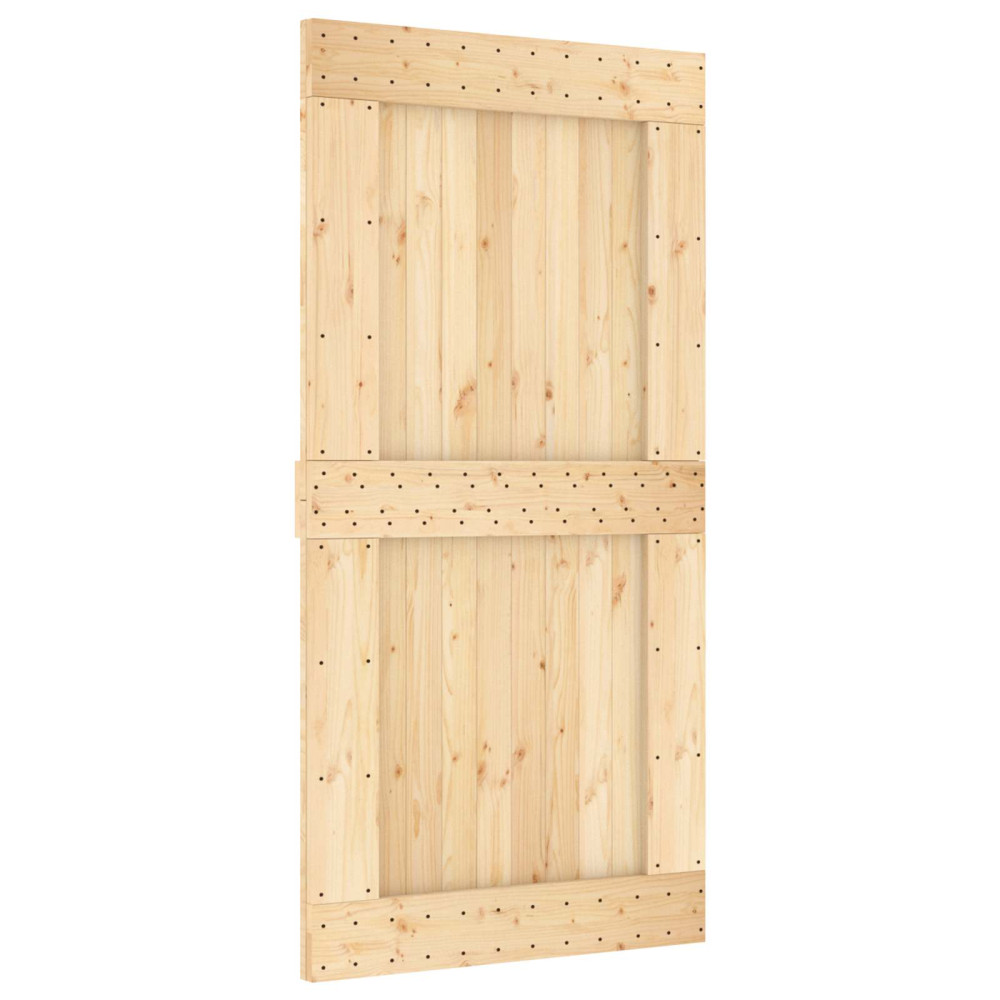Produktbild för Skjutdörr NARVIK Naturlig och svart 100 x 210 cm (213,5 cm)