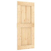 Produktbild för Skjutdörr NARVIK Naturlig och svart 85 x 210 cm (152,5 cm)