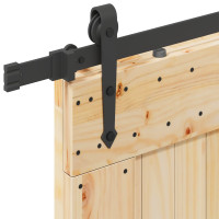 Produktbild för Skjutdörr NARVIK Naturlig och svart 85 x 210 cm (213,5 cm)