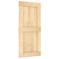 Produktbild för Skjutdörr NARVIK Naturlig och svart 95 x 210 cm (213,5 cm)