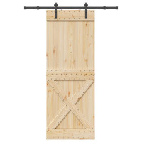 Produktbild för Skjutdörr NARVIK Naturlig och svart 85 x 210 cm (152,5 cm)