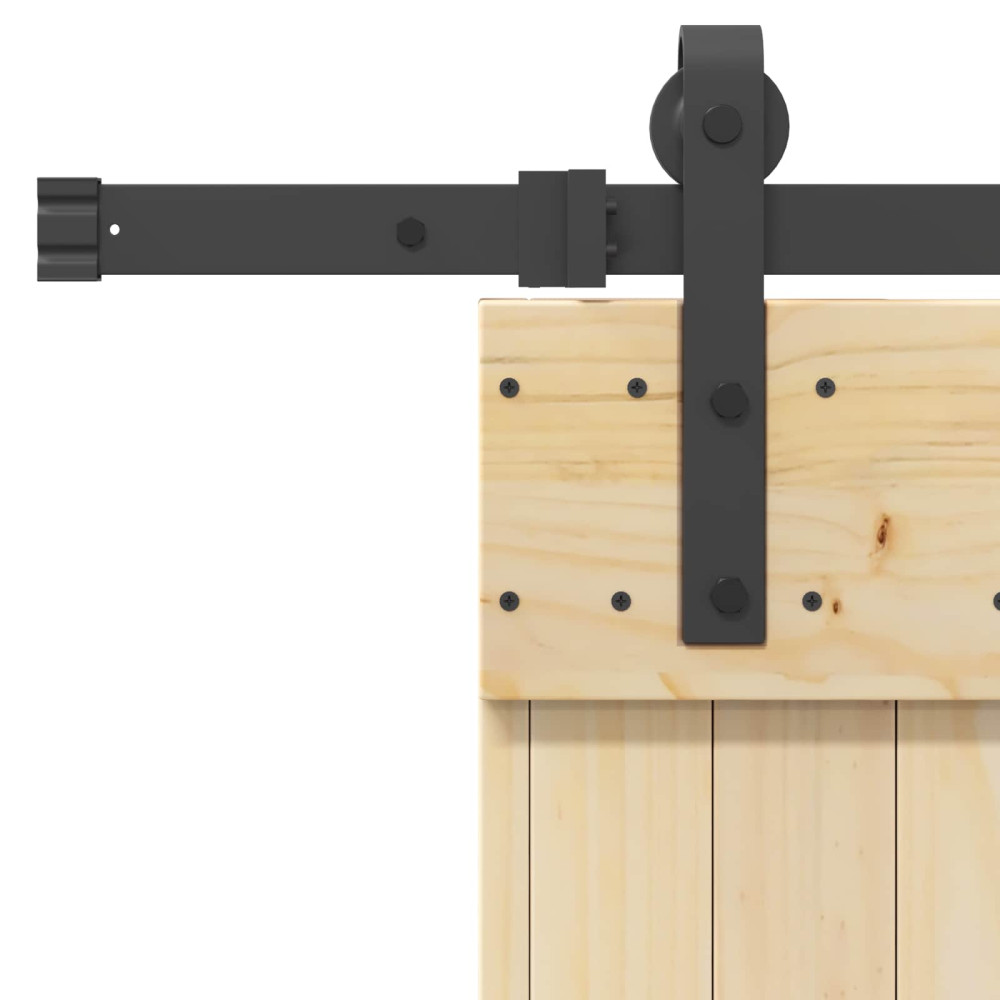 Produktbild för Skjutdörr NARVIK Naturlig och svart 70 x 210 cm (213,5 cm)